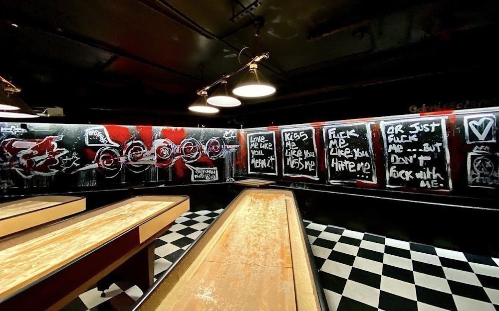 Interior of Cellar Dog bar and live music venue, West Village