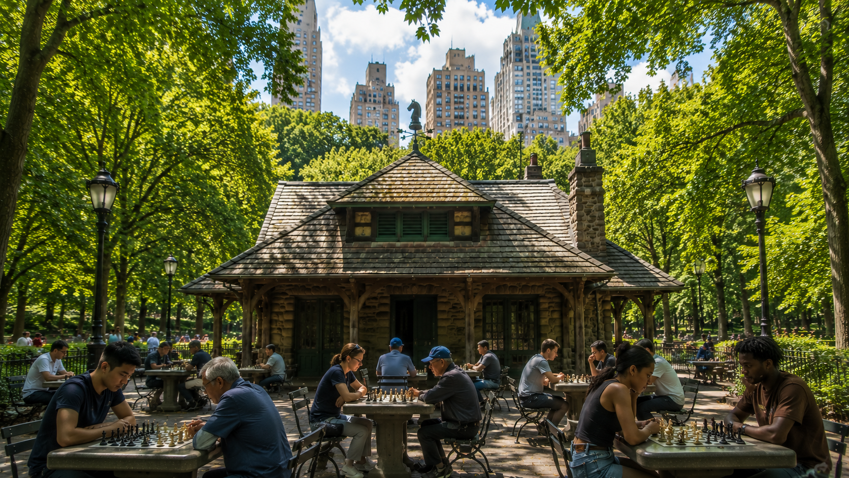 Chess and Checkers House pavilion in Central Park