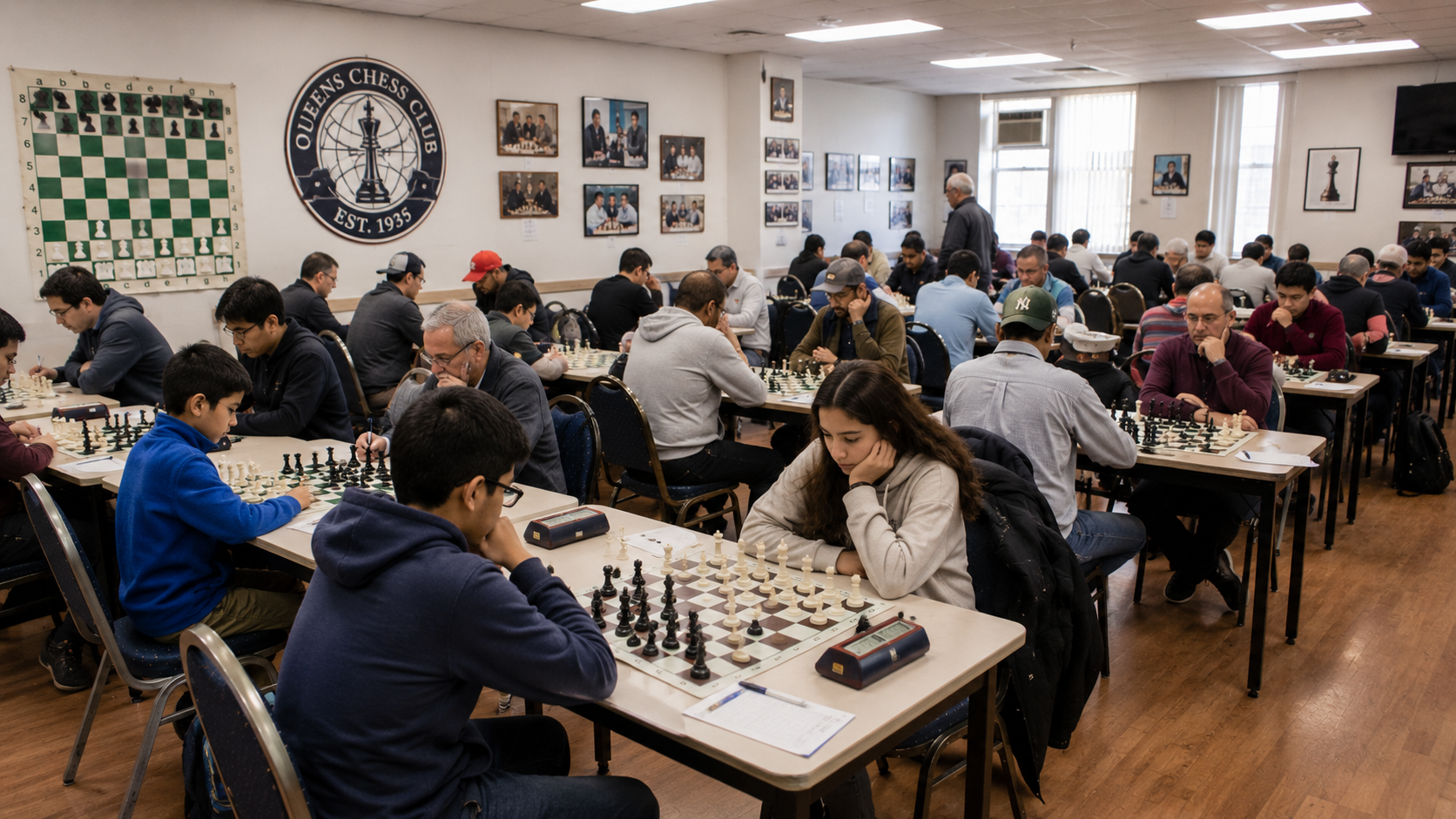 Queens Chess Club tournament room, Floral Park